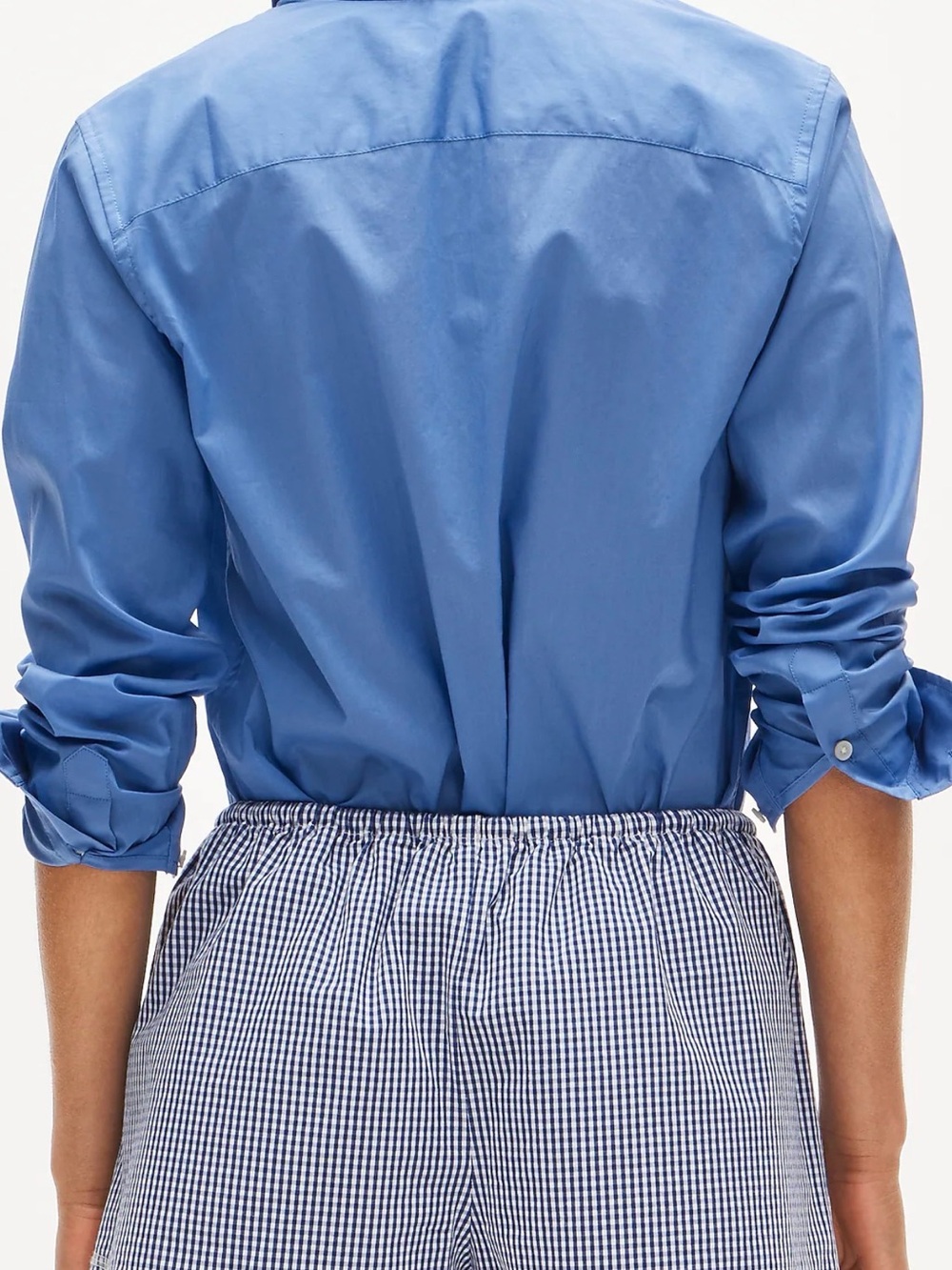 Cruise drawstring short in gingham cotton poplin Sz M - Picture 2 of 8